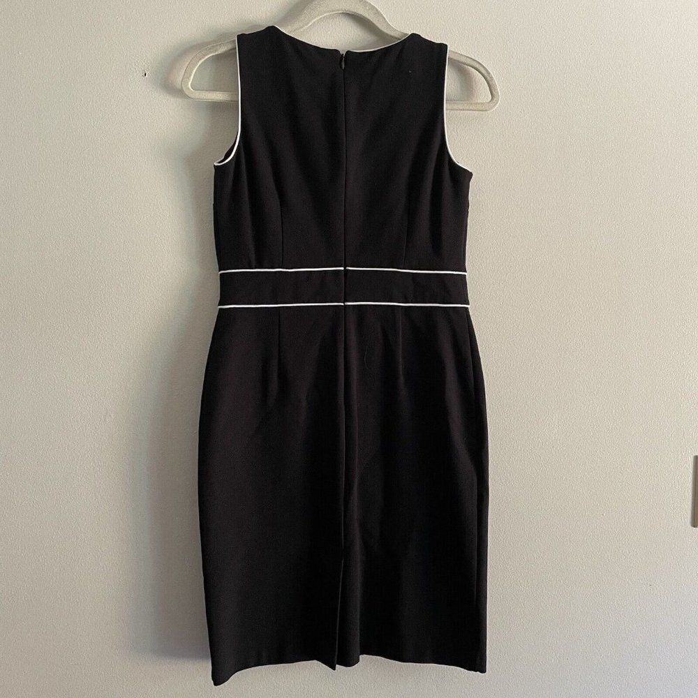 Talbots Black Sleeveless Dress with White Trim - Picture 7 of 7